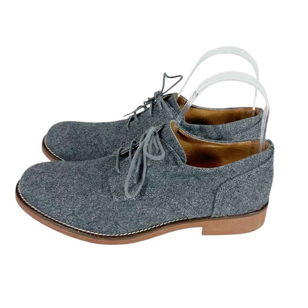 G.H.BASS & CO. Women's 8.5 Emmie Grey Wool/Tweed Fabric Lace Up Oxford Shoes